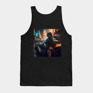 Female Cyberpunk Race Car Driver - Jade Tank Top